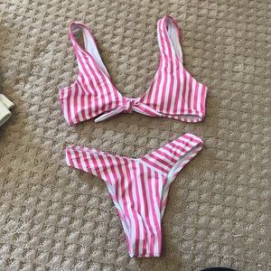 Cupshe size small pink stripe